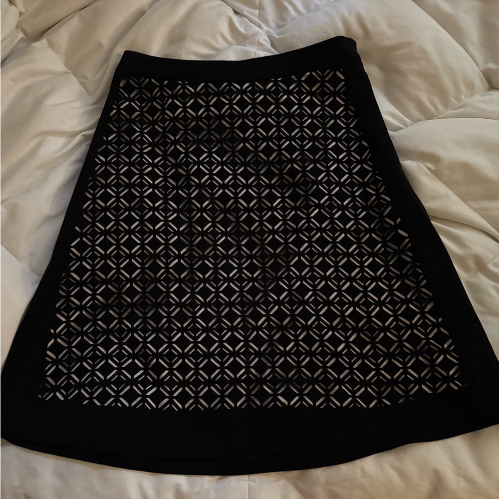 White House Black Market geometric cut out skirt